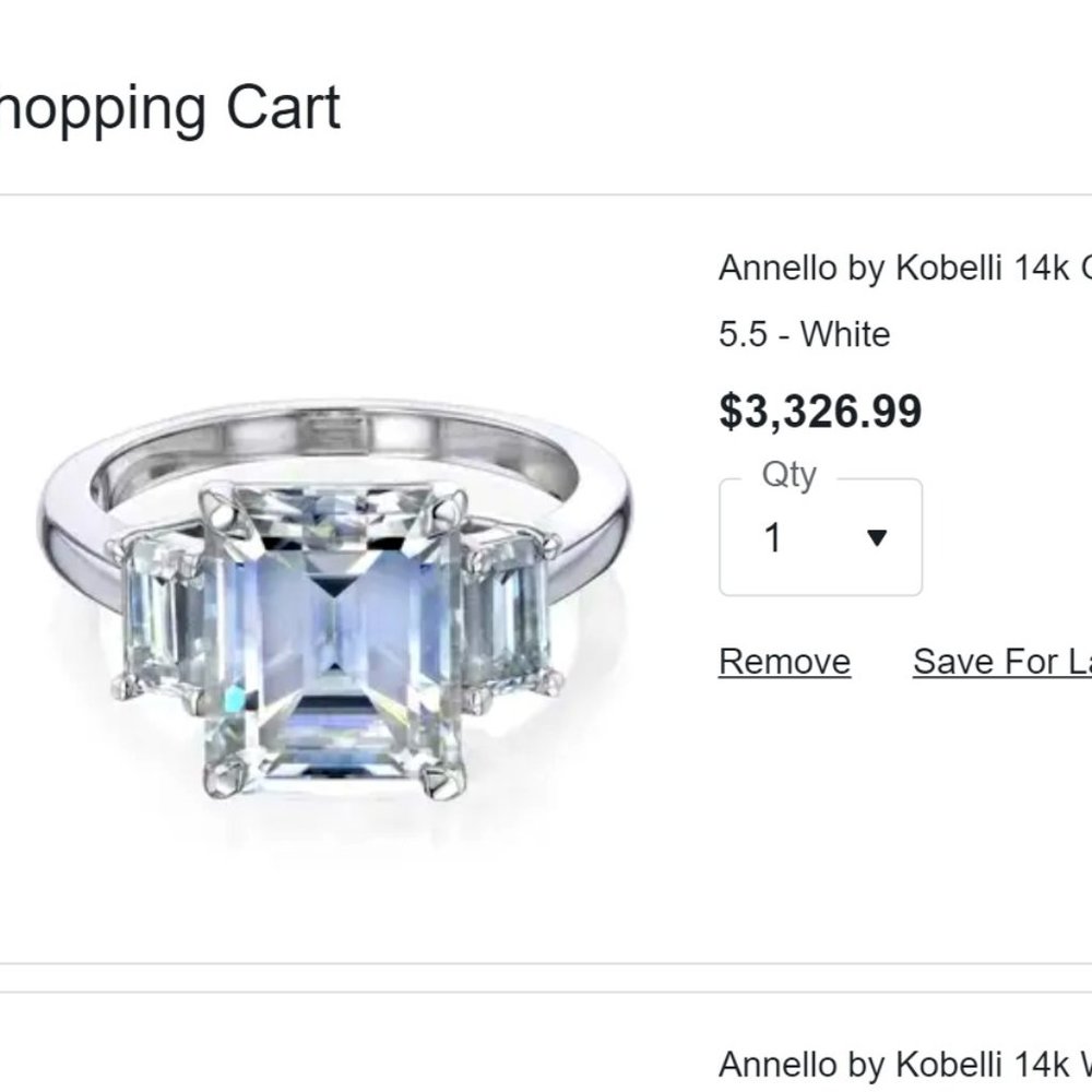 4.1 TGW Moissanite engagement ring